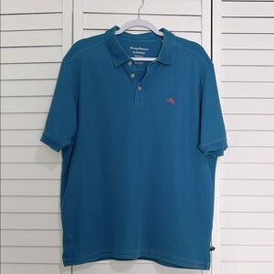 Tommy Bahama Island Zone Supima Blue Polo Shirt Size XL